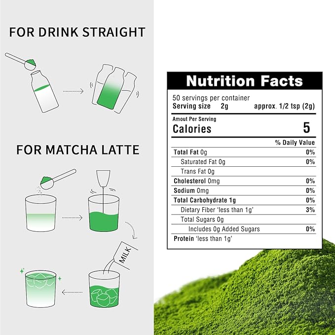Organic Matcha Green Tea Powder First Harvest Ceremonial Grade 100% Pure Premium Matcha for Drinking and Latte No Additives 3.53oz(100g) Jiuyu