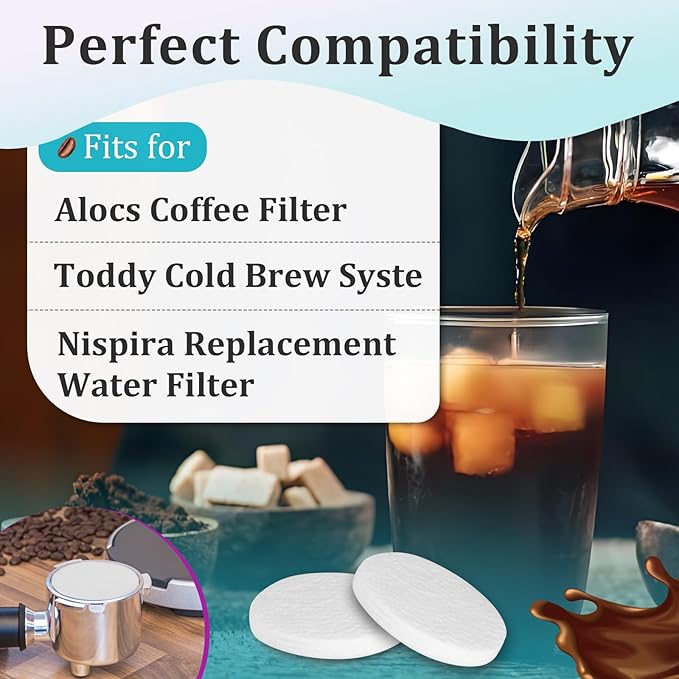 20 Pcs Cold Brew System Felt Filters Compatible With Toddy, Reusable Coffee Filters Fit for Nispira Replacement Water Filter and Alocs Coffee Filter