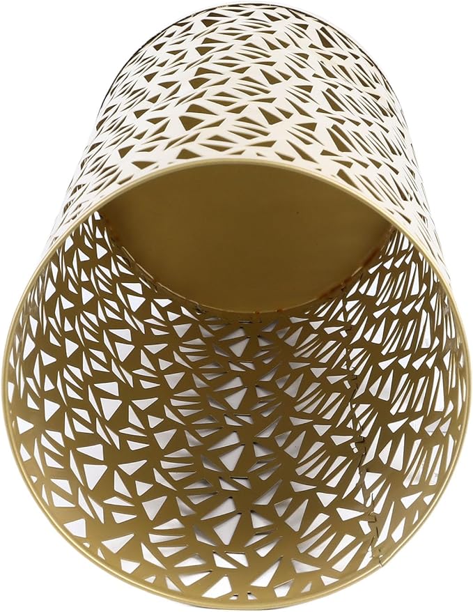 Metal Round Umbrella Stand Rack,Umbrella Holder Organizer Bin Hollowed Freestanding Canes Walking Sticks Holder for Entryway Home Hotel Office Decor (S)