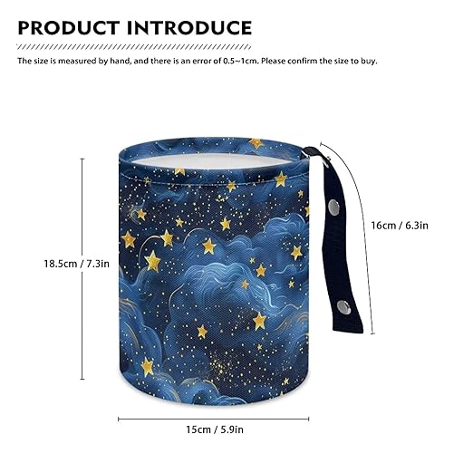 Blue Star Car Carbage Bag Hanging Cute Car Trash Bag with Leak Proof Inside Liner and Hanging Strap Road Trip Must Haves for Kids