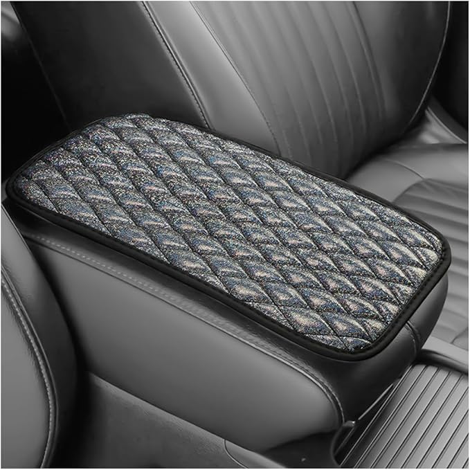 Car Center Console Cover, Soft Comfortable Vehicle Armrest Seat Box Cover Cushion, Wear Resistant Auto Armrest Storage Box Decoration Protector Pad, Universal for Truck SUV Sedan (Black)