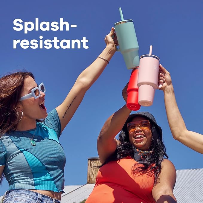 Hydro Flask Travel Tumbler with Handle, Lid and Straw - Insulated Stainless Steel in 40 Oz Indigo Blue