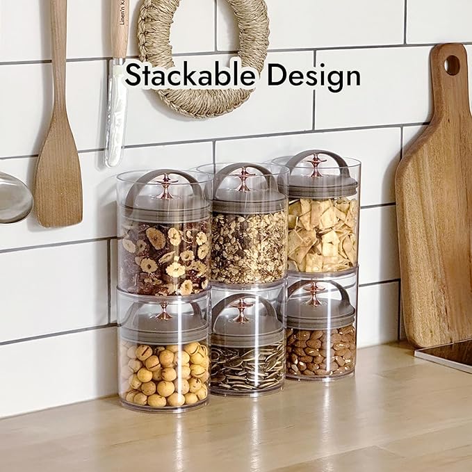 carrotez Vacuum Sealed Coffee Bean Container – 0.9 L (30.4 oz) Airtight Food Storage Canister with Easy-Release Lever, Stackable Space Saver for Kitchen Countertop