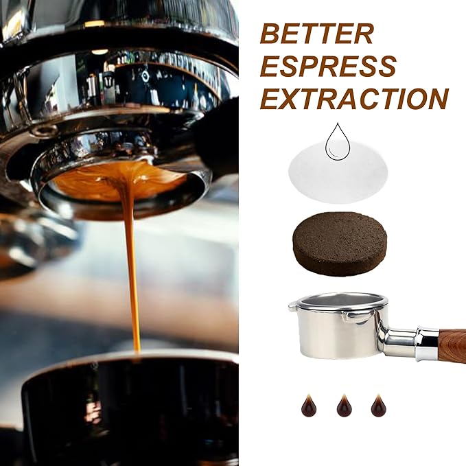 Espresso Paper Filter 58mm, 300pcs Disposable Espresso Puck Paper Filters and Filter Storage Holder Compatible with 58mm Portafilters Basket - Keep Shower Screen Clean