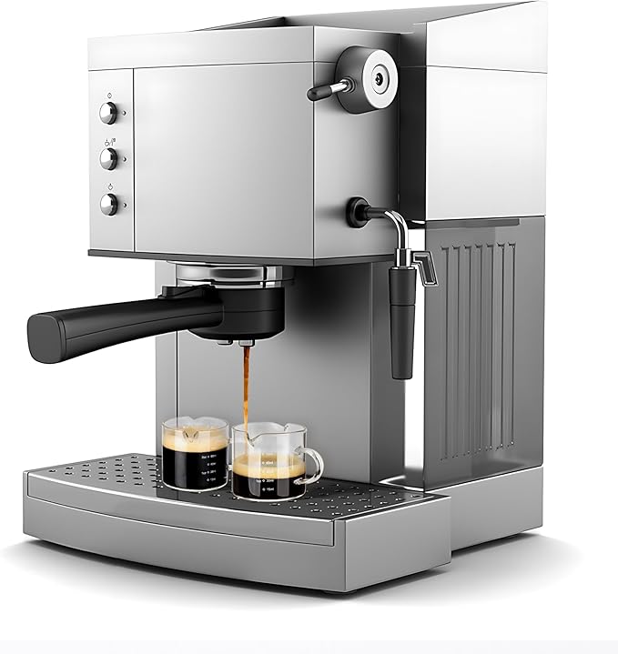 Espresso Double Spout Glass Coffee Cups with Handle - 75ML/2.5OZ Clear Borosilicate Glass Shot Glasses with Scale Measurement (2 Pack)