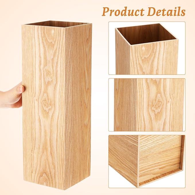 DOITOOL Wooden Umbrella Holder Bucket Entryway Umbrella Storage Holder for Home Office and Hotel Doorways Indoor Stand 19.68 X 6.29 X 6.29 in Open Design for Quick Drying