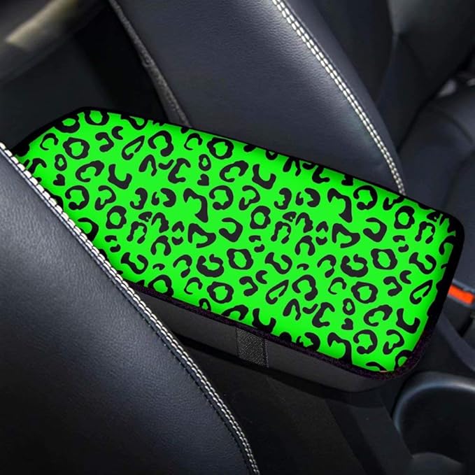 Produced Leopard Bling Bling Auto Armrest Console Cushion Neoprenel Arm Rest Padding Protective Case Car Decor Accessories for Women