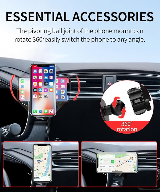 MaserWeller Car Phone Holder for Honda CRV CR-V 2017-2022 Accessories Screen Fixed Clip, 360° Rotation Phone Mount Compatible with MagSafe, Cell Phone Holder Does Not Affect Air Vent