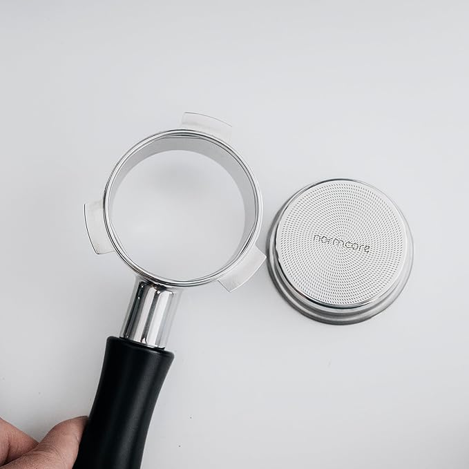 Normcore 54mm Precision High Extraction Filter Basket 18g, Fits Breville Sage Espresso Machines, 0.8mm Thick Stainless Steel, Includes 53.3mm Puck Screen, 200 Espresso Paper Filters