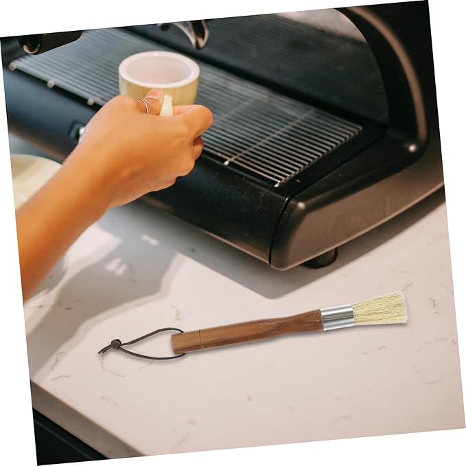 Professional Coffee Grinder Brush with Wooden Handle Cleaning Tool for Coffee Machines and Countertops Fine Bristle Design for Maintenance
