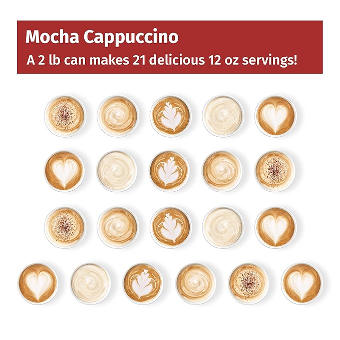 Victorian Inn Instant Cappuccino - Mocha Flavor - Rich & Velvety Coffee Mix - Perfect Hot, Cold, or Blended - Ideal as Coffee Creamer - 2 Pound (Pack of 1)