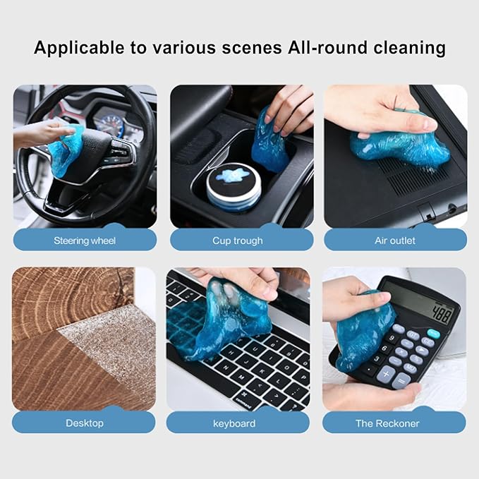 Soft Keyboard Cleaner Gel, Car Cleaning Multi-Purpose, 200g Non-Abrasive Gel with Easy Use, Interior Accessory, Cleaning Gadget with Sticky Texture, Tool for Dashboard Windshield