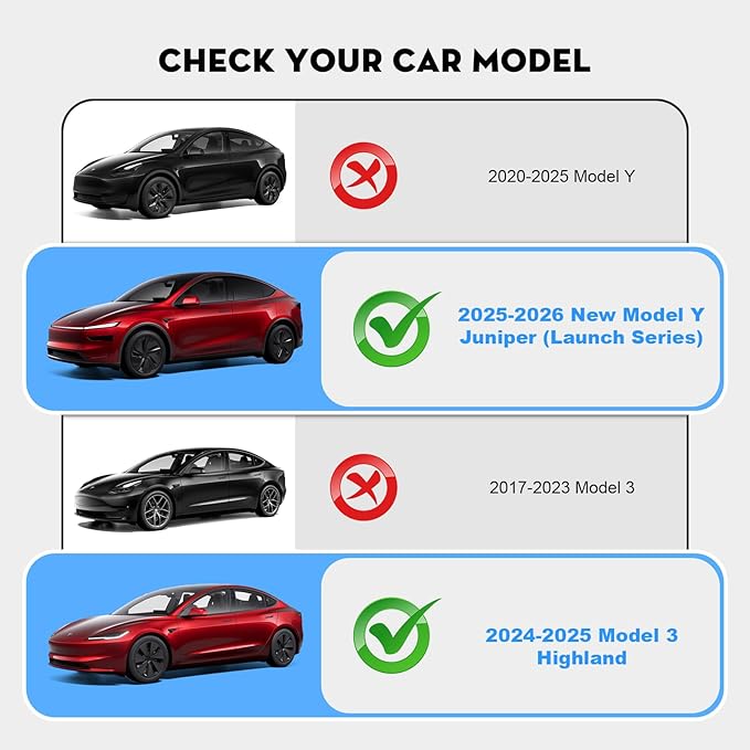 Armrest Box Cover for 2026 Tesla Model Y Juniper [Elevated] Soft Felt Center Console Armrest Cover Cushion for 2025-2026 New Model Y & 2024-2026 Model 3(Standard, Premium & Performance)