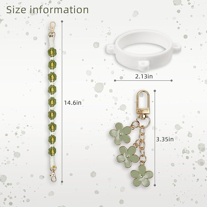 Handle Strap and Charm Set for Owala Water Bottle 24 oz, 32 oz, 40 oz, Owala Kids, Owala Coffee Tumbler, Owala FreeSip – Includes Handle Strap, for Owala Accessories & Stanley Cup Accessories