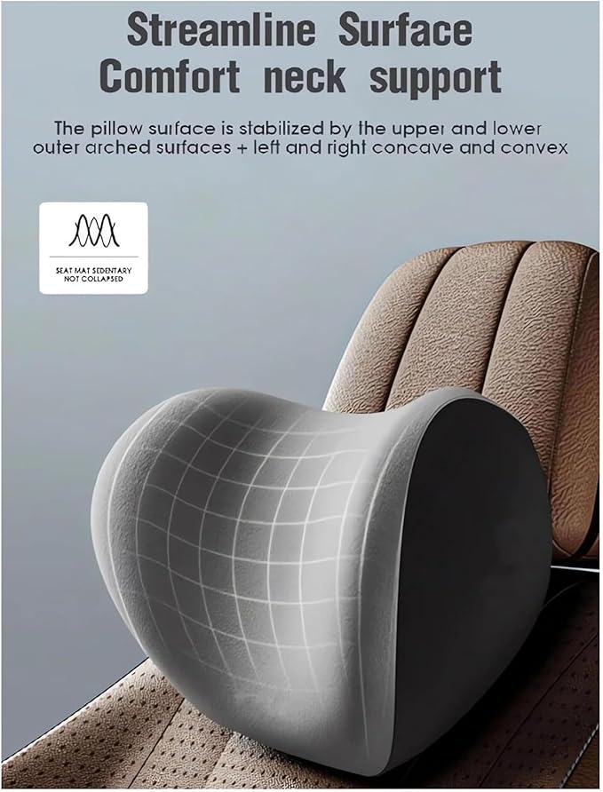 Car Headrest & Lumbar Support Cushion for Subaru Forester SK 5.Gen 2019-2022, Ergonomic Memory Foam Pillow Adjustable Strap Removable Cover Relieve Neck Back Pain Driving Seat, Gray