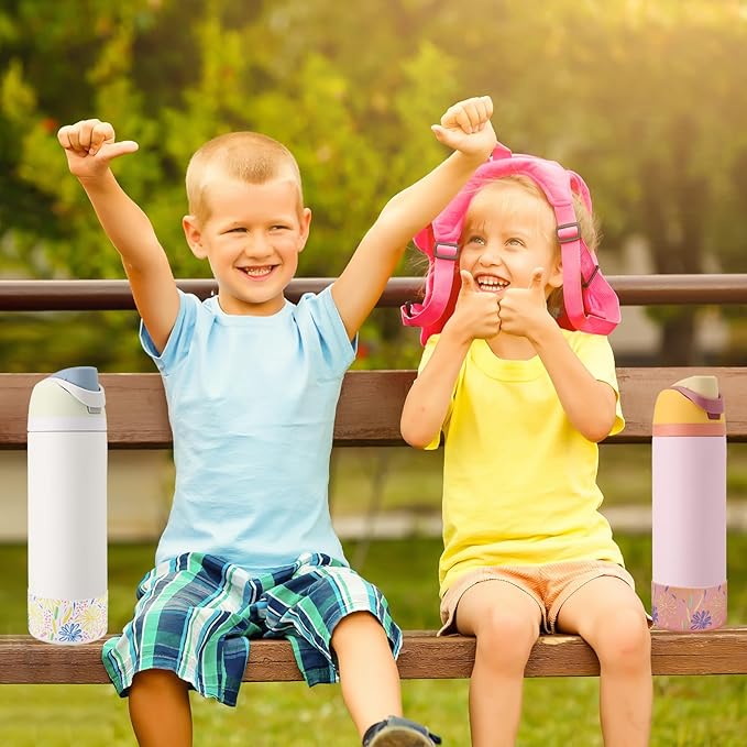 WK IEASON 2Pcs Silicone Boot for Owala Water Bottle, Protective Flask Bottom Cover Base for Owala FreeSip Twist and Flip Flask Water Bottle Accessories-3.56inch Bottom Diameter