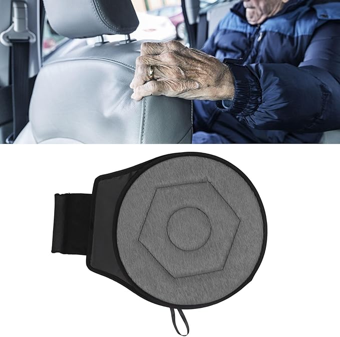 AMAKO Revolve 360 Car Seat Cushion, Rotating Geometric Rhombic Swivel Car Seat for Elderly Portable Round Seat Cushion
