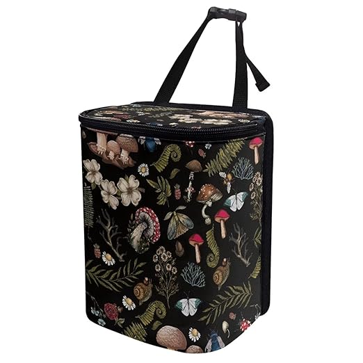 Mushrooms Car Trash Bin Interior Accessories Portable Vehicle Garbage Cans Bag for Back Seat Washable Mini Car Trash Cans for Front Back Seat
