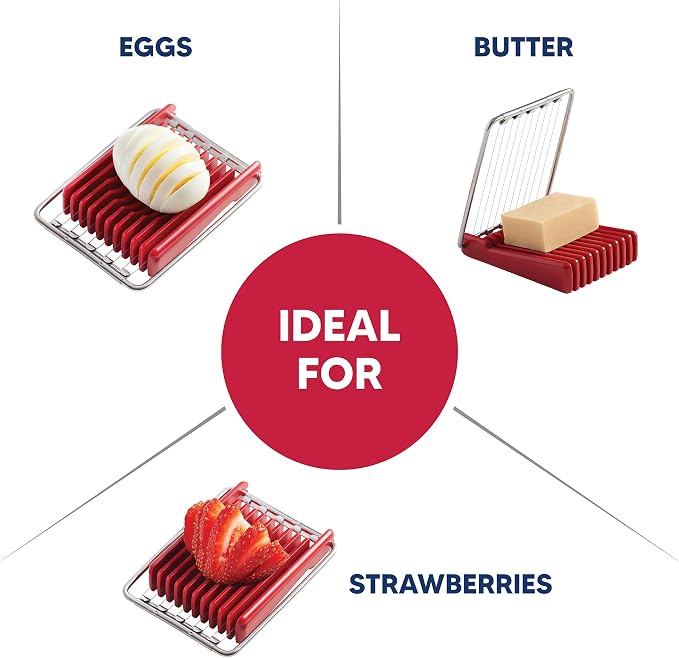 HIC Kitchen Double-Sided Egg Slicer, 18/8 Stainless Steel Wires