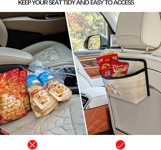 Renewold Plank Starfish Seashell Car Organizer Bag for Console Door Seat Backrest Multifunctional Pouch for Vehilce Home Office Car Pocket Organizer Auto Storage Holder for Phones Glasses Keys Cards