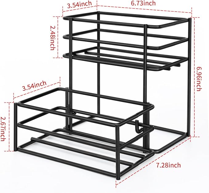 Coffee Syrup Rack (4 Bottle Capacity)，Coffee Syrup Organizer for Coffee Bar,Kitchen.Small Wine Rack for Bar,Family,Storage for Syrup, Wine, Dressing