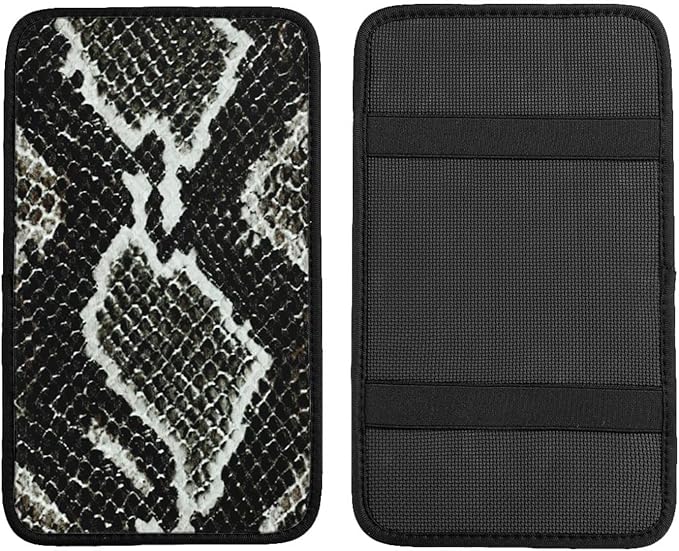 Snake Skin Reptile Auto Center Console Pad Car Armrest Seat Box Cover Protector Universal Fit Car Decor Handrail Box Arm Rest Cushion Lid