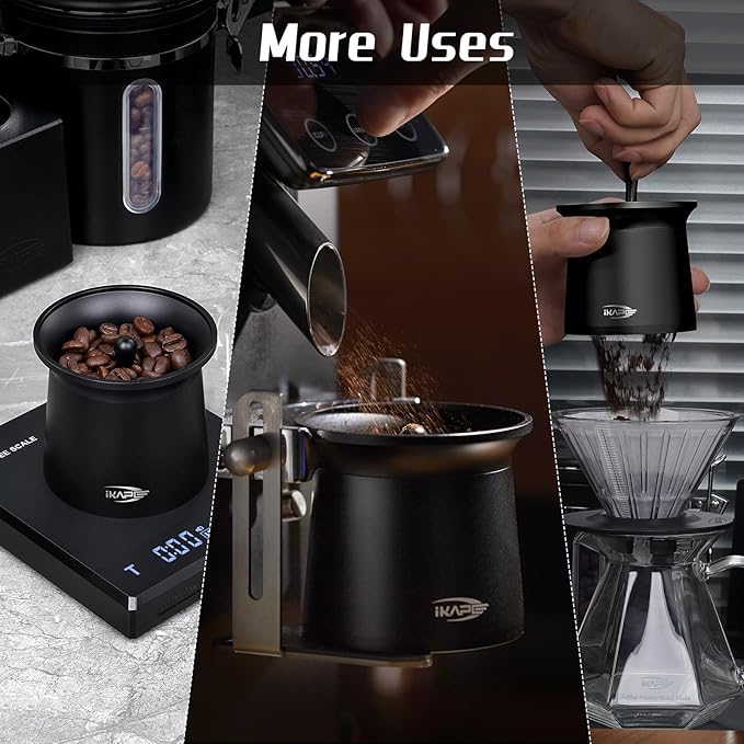 IKAPE 54mm Espresso Powder Receiver Cup, Coffee Powder Receiver Container, Suitable for 54mm Breville Portafilters