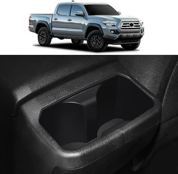 Armrest Box Rear Water Cup Mat Suitable for 2016-2023 Toyota Tacoma Rear Storage Silicone Case Interior Modification Accessories(Armrest Box Rear Water Cup Mat)