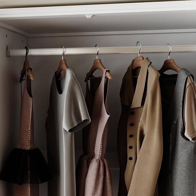 FUFU&GAGA Wardrobe Closet with Glass Doors, 3 Drawers, Modern White Bedroom Armoire with Gold Handles, Modern Clothes Storage Cabinet with Shelf, Hanging Rod, 31.7”W x 19.3”D x 74.8”H