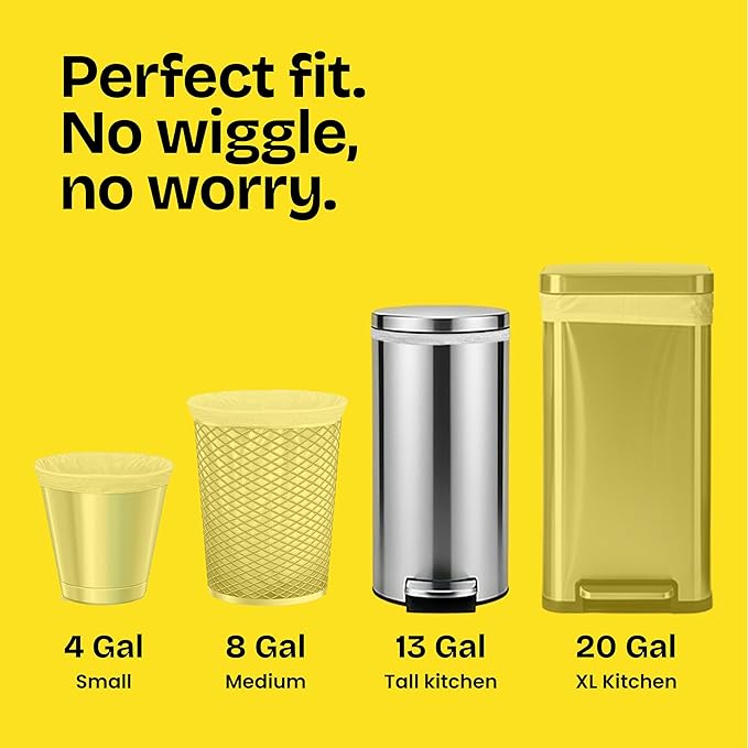 Glad ForceFlex Tall Kitchen Drawstring Trash Bags, 13 Gal, Fragrance Free, 80 Ct (Package May Vary)