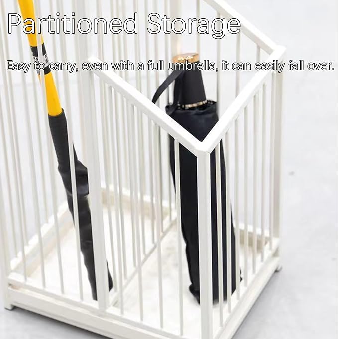 Indoor Metal Umbrella Stand，Umbrella Storage，Tall Metal Standing Umbrella Holder，Umbrella Holder for entryway，for Hotel，Offices，Home，Commercial(Gold,25 * 20 * 62cm/10 * 8 * 24.4in)