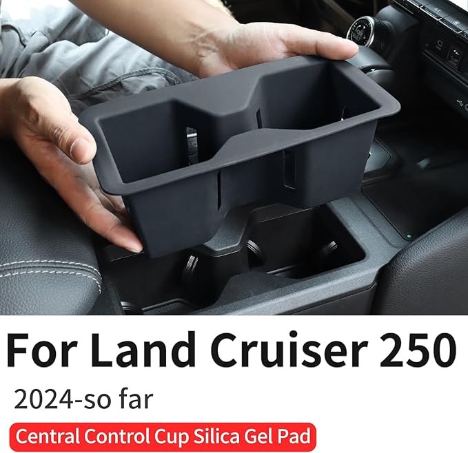 Car Interior Silica Gel Pad Decoration Suitable for 2024 2025 2026 Land Cruiser 250 1958 Prado Lc250 Central Control Water Cup Protective Pad Modification Accessories (Central Control Water Cup Mat)