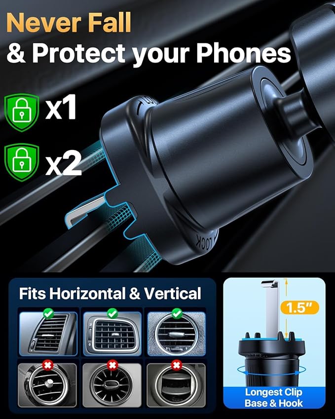 YRU 2026 Military-Grade for Magsafe Car Mount 90+LBS Strong Suction 360° Adjustable Magnetic Phone Holder for Car Dashboard Windshield Vent, Cradle for iPhone 17 16 15 14 13 12 Samsung (Ruby Red)