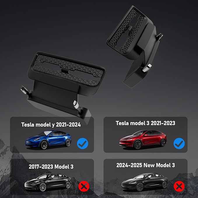 Rear USB Charger Hub for Tesla Model Y 2021-2024 Accessories- 4-Port Fast Charging Hub with Sliding Cover, Type-C+Lightning Docking Station for Tesla Model 3 Highland 2021-2023