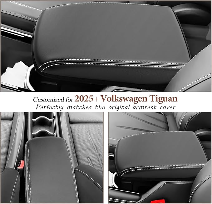 SKTU for 2025 2026 VW Tiguan Center Console Cover for 2025 2026 Volkswagen Tiguan (S/SE/SE R-Line Black/SEL R-Line) Armrest Cover VW Tiguan 2025 2026 Accessories 2025 2026 Tiguan Console Cushion