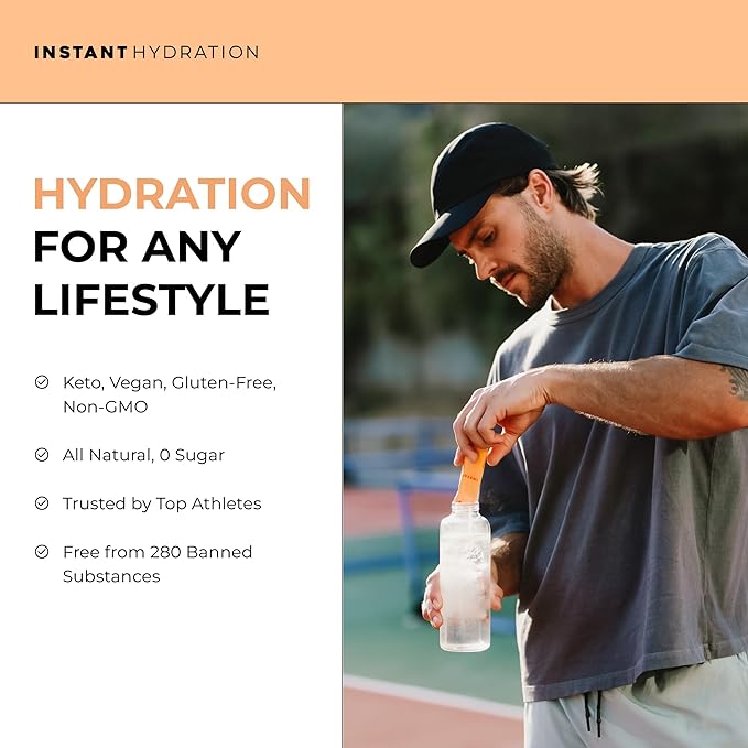 Instant Hydration Electrolytes Powder Packets - Citrus Orange Drink Mix - Zero Sugar - Keto, Vegan, Gluten-Free, Non-GMO - Boost Recovery, Brain Health, Muscle & Tissue Support- 30 Sticks