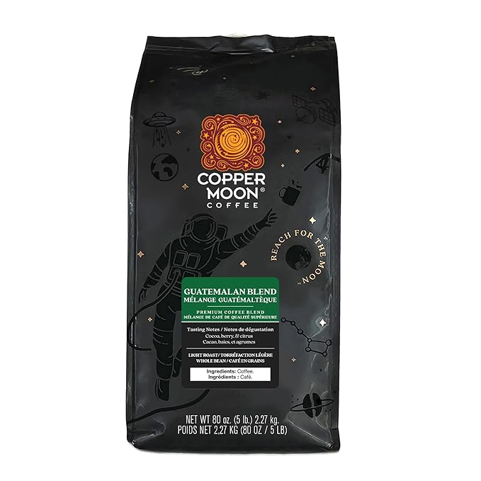 Copper Moon Light Roast Whole Bean Coffee, Guatemalan Blend, 5 Lb