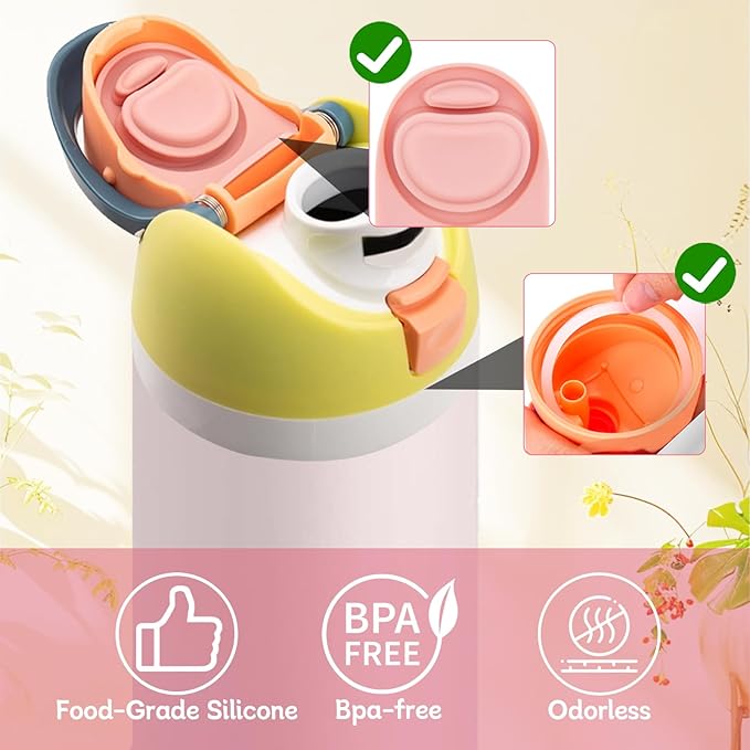 4 Sets Replacement Stopper and Ring Compatible with Owala FreeSip 24oz 32oz,Water Bottle Top Gasket Lid for Owala 16/19/24/32/40oz Seal Bottle Mouth Cap Stopper Parts Insert Silicone Accessories