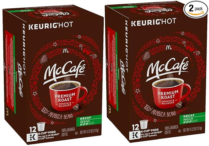 McCafe Decaf K-Cup Coffee - Medium Roast 12 Ct. (2 Pack)