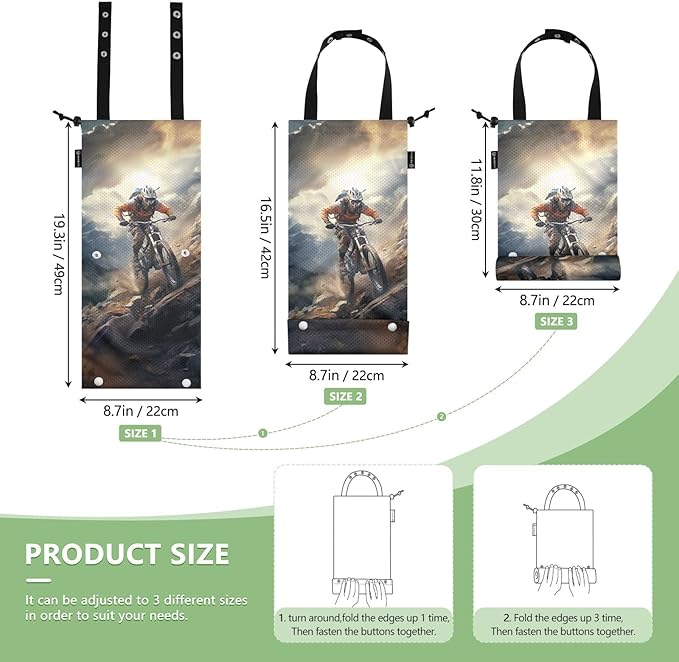 ALAZA Hanging Car Trash Bags Garbage Bag Trash Can for Back Seat Small Mountain Cycling Washable Storage Bag Retractable 2 Pack