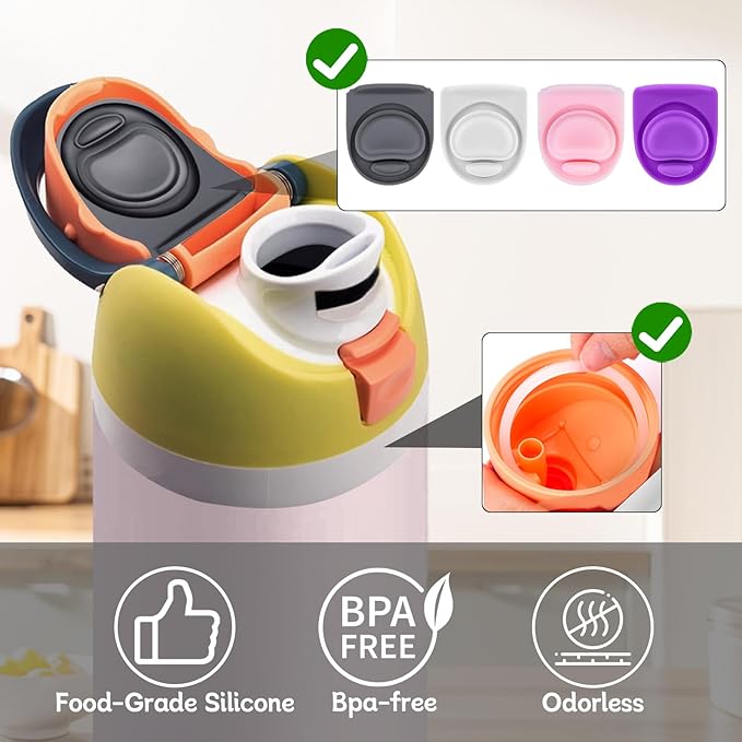 4 Sets Replacement Rubber Stopper and O Ring Gasket Compatible with Owala FreeSip 24oz 32oz,Water Bottle Lid Insert Cap Seal Parts for Owala 16/19/24/32/40oz Mouthpiece Accessories Z4K12