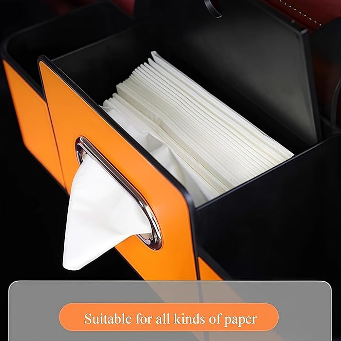 3-in-1 Car Backseat Organizer, Multifunctional Car Seat Back Storage Box, Car Organizers and Storage, For Hold Drinks, Handbag, Keep Your Ride Clean & Organized (Hook Installation, Red)