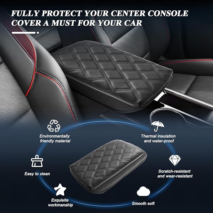 BIBIBO 2025 Chevy Equinox Center Console Cover for 2025 2026 Chevy Equinox (LT/RS/ACTIV) Arm Rest Cover 2025 Chevrolet Equinox Accessories 2025 Equinox Armrest Cover (Not Fit 2025 Equinox EV)
