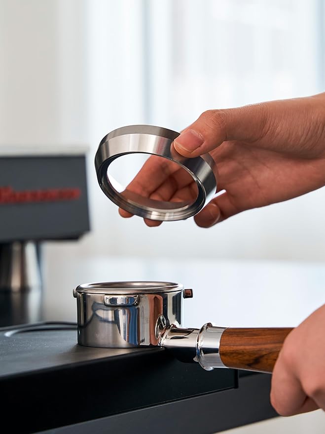 51mm Espresso Dosing Funnel and Puck Screen Set,Stainless Steel Coffee Dosing Ring Compatible with Delonghi 51mm Portafilter.Reusable 1.7mm Thickness Espresso Puck Screen(Stainless Steel)