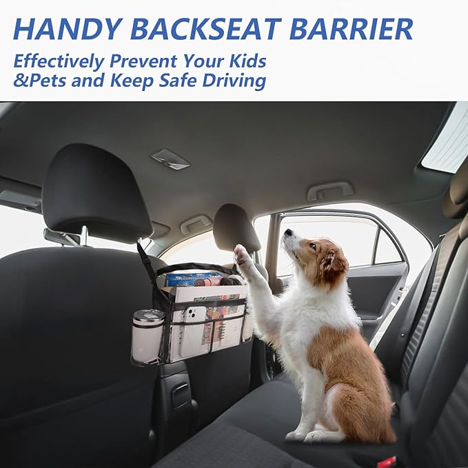 Car Purse Holder, Clear PVC Handbag Holder Between Seats Visible Seats Back Storage Organizer Transparent Car Headrest Hanging Storage Bag Automotive Console Organizer for Road Trip