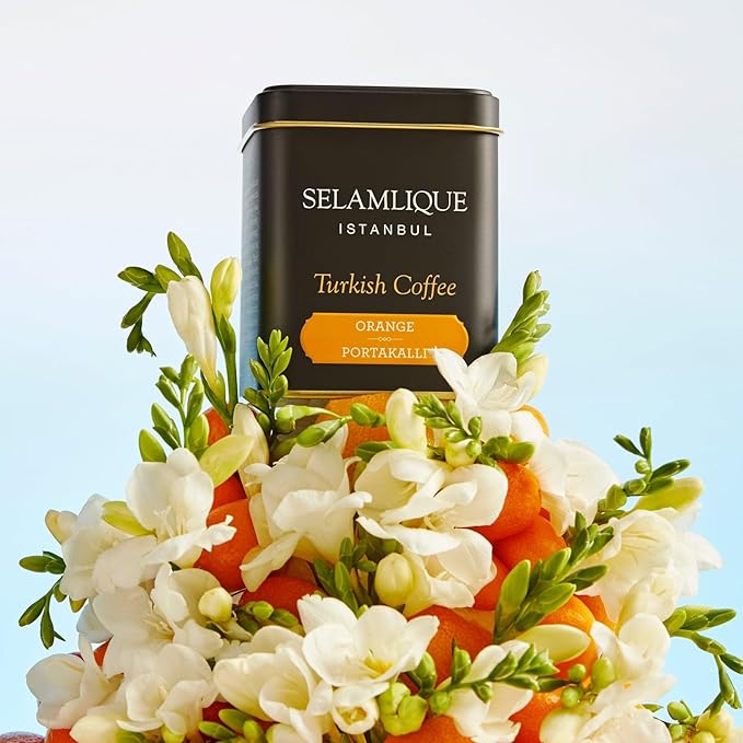 SELAMLIQUE TURKISH COFFEE ISTANBUL Orange Flavored Turkish coffee 125gr. (4.40oz) ultra fine powder coffee (Orange)