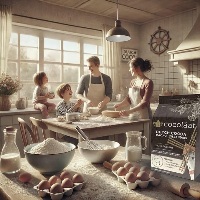 Cocoläat European Style Dutch Cocoa Powder | Culinary Grade for Bakers, Pastry Chefs, & Chocolatiers | Dark and Rich With High 22/24% Cocoa Butter | Resealable Pouch | 12 oz, 340 g