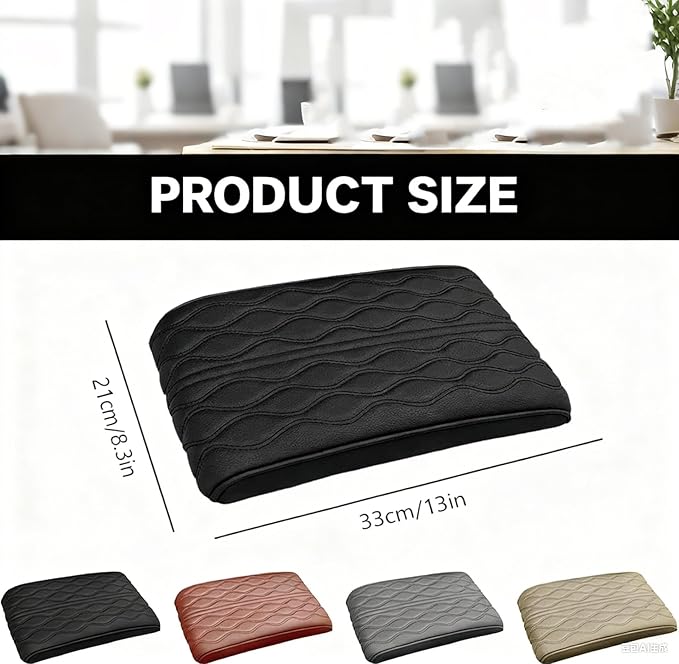 Universal Style Memory Cotton Car Armrest Box Pad, 2026 New Leather Car Armrest Box Pad Waterproof Auto Center Console Pad Universal Arm Rest Cushion Pads for SUV/Truck/Vehicle (Black)