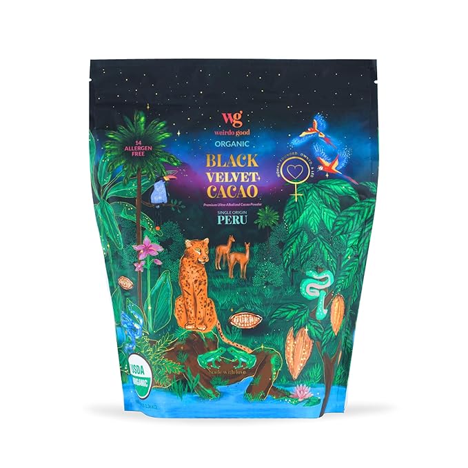 Weirdo Good Black Velvet Cacao, 3 lb – Organic, Allergen-Free, Premium Ultra-Alkalized Cocoa Powder for Baking