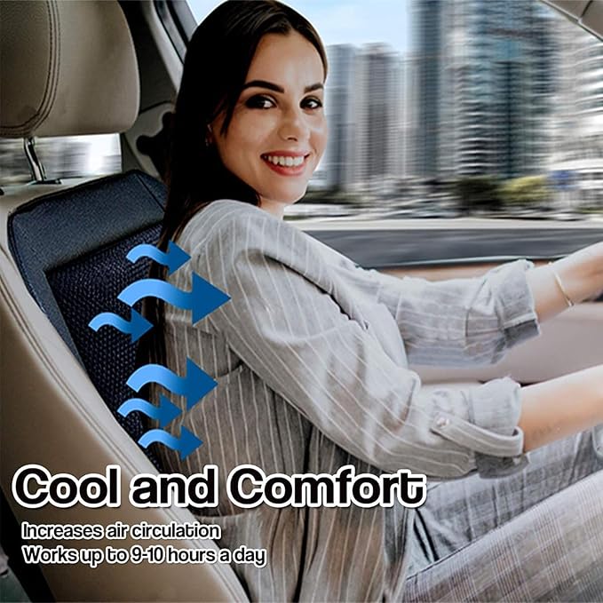 ZONETECH Cooling Car Seat Cover, Black Automotive Adjustable Temperature Comfortable Cooling Car Seat Cover (2 Pack)